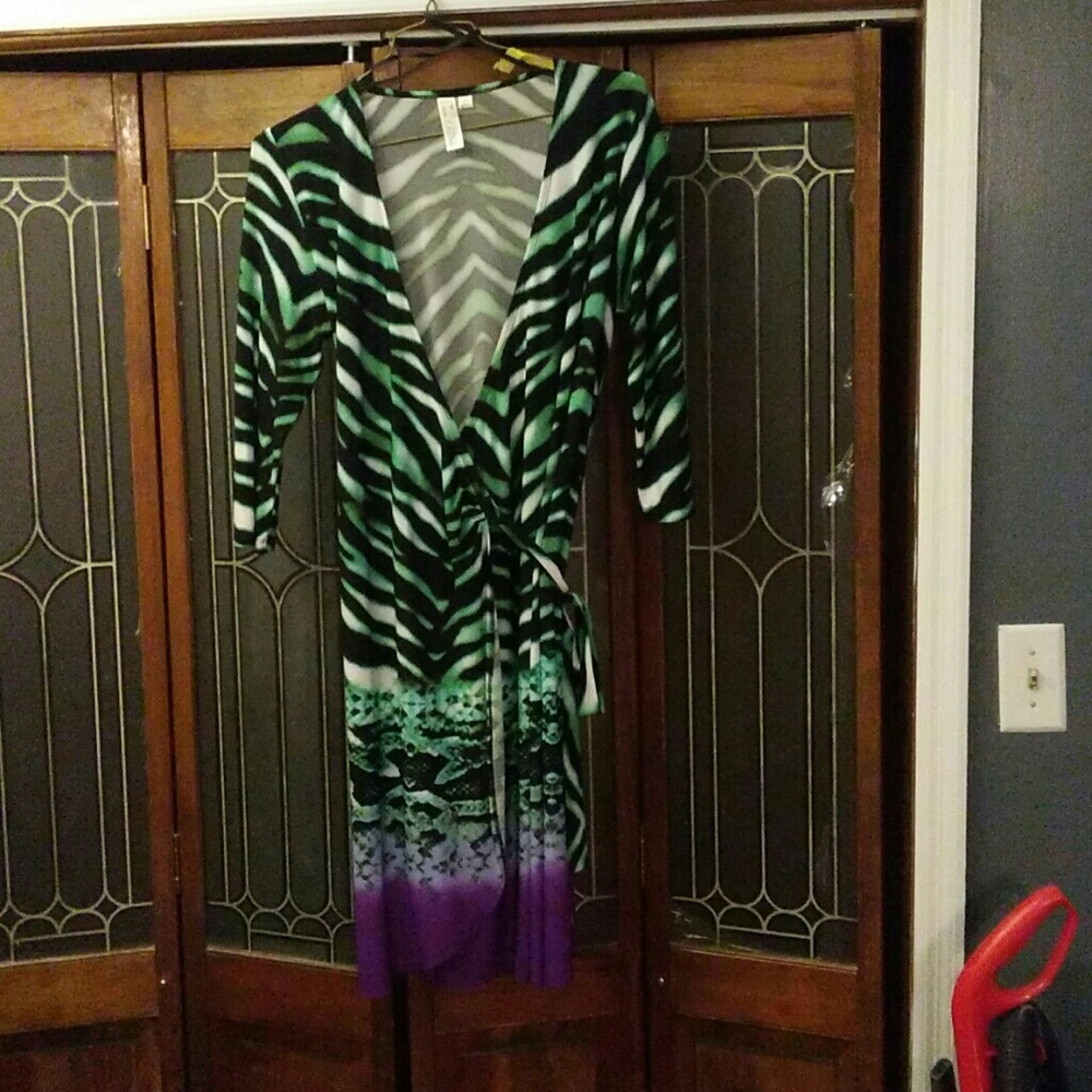 Nice Multi-print Wrap Dress